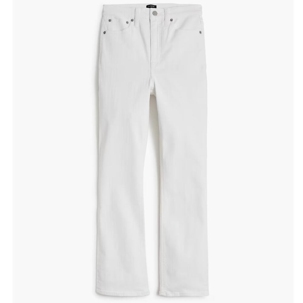 NWT J. Crew Factory Flare Crop High-Rise White Jean in Signature Stretch Size 31